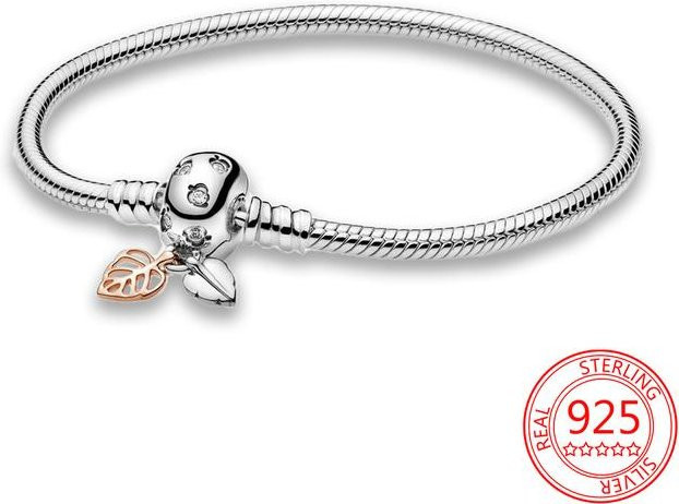 Wucifang Jewelry Armband 925 Sterling Silber, Unendlich Geknotetes Herz, 21cm, Damen - Bild 1