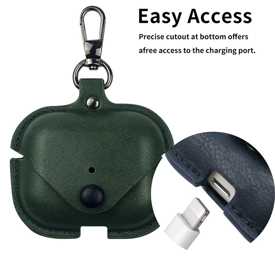 Retro Ledertasche für Apple AirPods Pro 3. Generation mit Haken - Bild 5