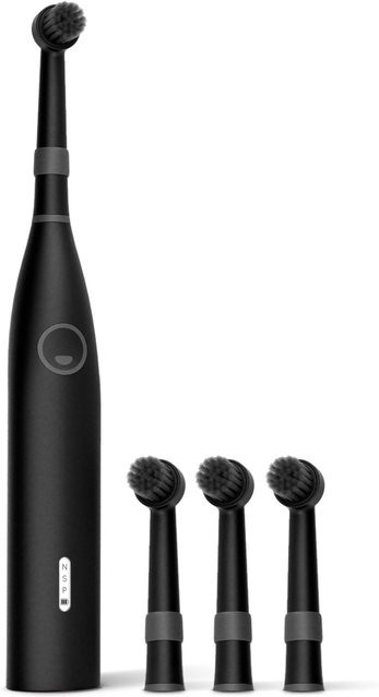 Elektrische Zahnbürste happybrush ECO R2 Allblack inklusive 3 Refills, Schwarz - Bild 2