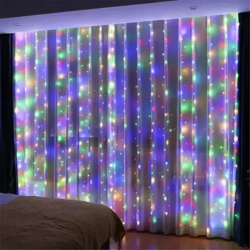 LED Vorhang Lichterkette als Girlande mit 8 Modi, USB-Betrieb, Warmweiß, für Weihnachtsdekoration und Zuhause - Bild 3