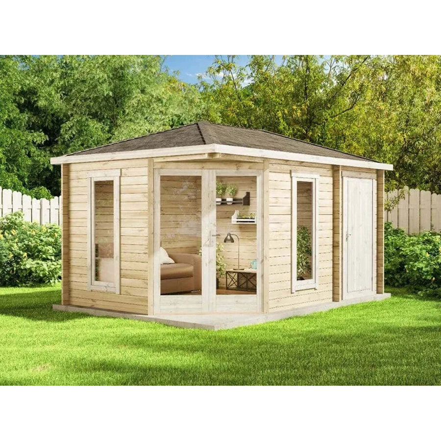 Alpholz Gartenhaus Liwa Compact Walmdach in Braun mit Fenster und Schloss, B/T: 440 x 300 cm - Bild 2