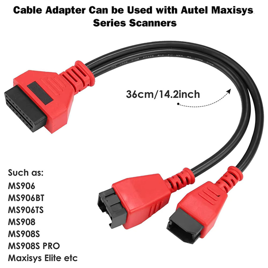 SWG 12+8 Universalkabel in Rot für Autel Maxisys MS906 908 PRO Scanner und Chrysler kompatibel mit LAUNCH X431 und OBDSTAR - Bild 2