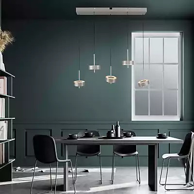 Paul Neuhaus Q-Rotate LED Pendelleuchte 5-flammig in Silber und Grau aus Aluminium mit Fernbedienung und Dimmfunktion - Bild 2