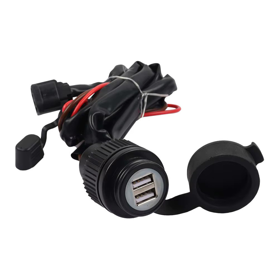 Dual USB Ladegerät für Honda Transalp XL750 (Modelle 2023-2024) mit USB-A und USB-C in Schwarz - Bild 6