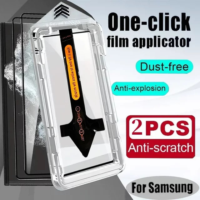 2er-Set gehärtetes Glas Schutzfolie für Samsung Galaxy S25 S24 S23 S22 S21 Ultra, transparent und kratzfest - Bild 1