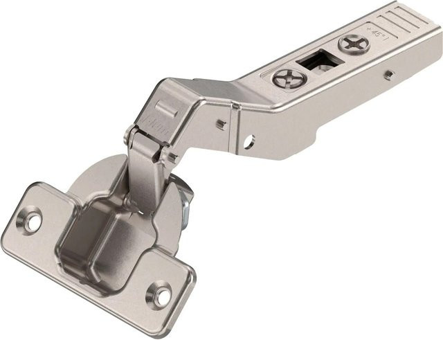 Blum Clip Top Winkelscharnier 45 Grad Halbaufschlagend ohne Feder in Nickeloptik inklusive Schrauben - Bild 1