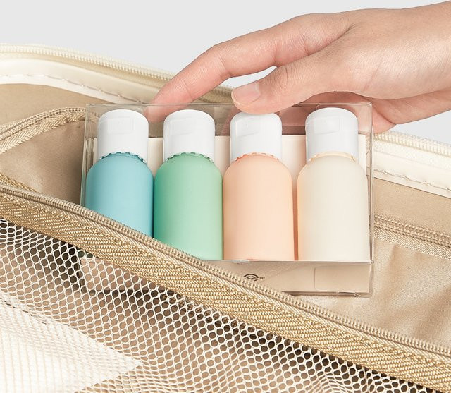 4 Stück Reiseflaschen für Toilettenartikel, 30 ml, bunt, auslaufsicher - Bild 1