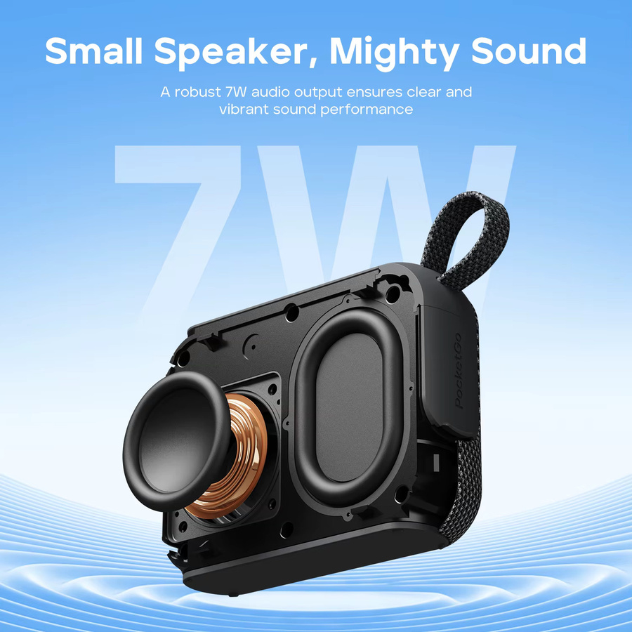 Tribit PocketGo Tragbarer Bluetooth-Lautsprecher IP68 Wasserdicht mit 20 Stunden Spielzeit und TF-Kartensteckplatz in Schwarz oder Grün - Bild 2
