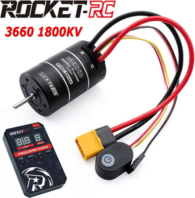 SURPASS HOBBY ROCKET-RC GECKO IP67 Wasserdichter 3660 FUSION FOC 2IN1 1800KV Motor 40A ESC Bürstenloser Sensormotor, 1:10, Zubehör - Bild 1