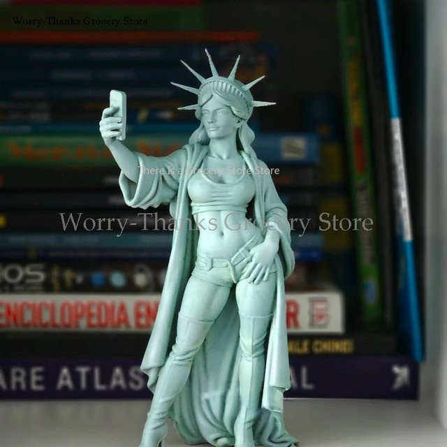 NUOYING Freiheitsstatue Ornament als Kunsthandwerk-Skulptur aus Harz in Weiß für Büro und Heimdekoration - Bild 1