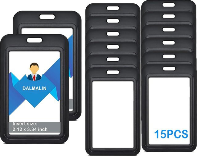 15er Pack Dokumententaschen aus Hartplastik mit Schiebeverschluss in Schwarz für Büro und Schule - Bild 1
