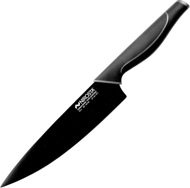 Nirosta Kochmesser Wave Chef Knife aus Edelstahl in Schwarz und Grau mit 21 cm Klinge - Bild 1