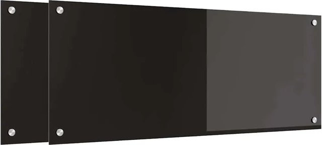 vidaXL Küchenrückwand aus gehärtetem Glas, 2 Stück, Schwarz, B: 100 cm, H: 40 cm - Bild 1