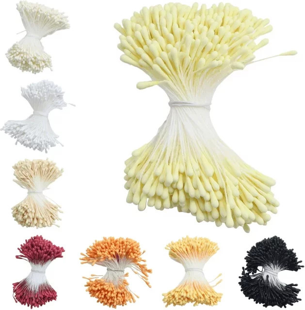400 Stück Mini Perlen für künstliche Blumen in Multicolour und Schwarz, 2 mm DIY Zubehör für Hochzeits- und Partydekorationen - Bild 1