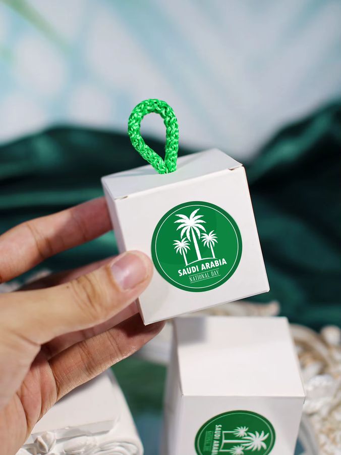10 Stück quadratische Geschenkboxen mit Griffen für den Saudi National Day von RMTPT - Bild 3