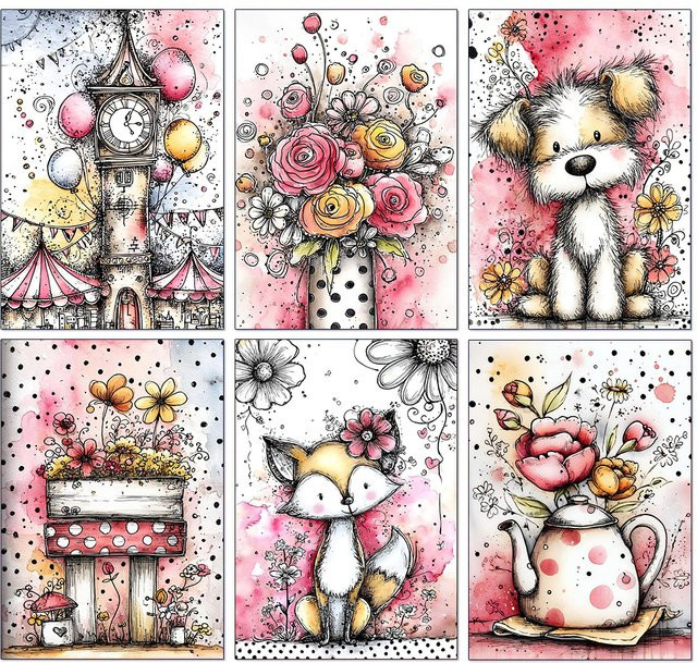 QIZITENG 5D Diamantgemälde DIY Set mit Cartoon-Mädchen, rund, mehrfarbig, Durchmesser: 20 cm - Bild 1
