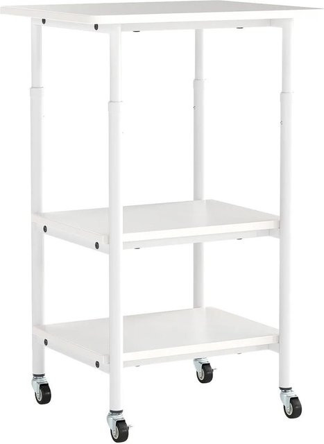 Costway 3-Stufiger Druckerständer Höhenverstellbar in Weiß aus Metall und MDF, B/T/H: 40 x 40 x 77 cm - Bild 1