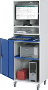Rau Computer-Schrank 65 mit Monitorgehäuse und Rollen, B/T/H: 65 x 52 x 189,5 cm - Bild 1