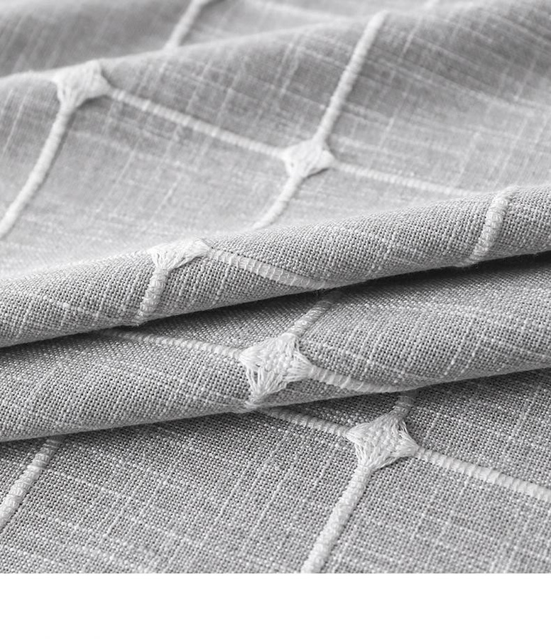 Karierte Jacquard-Tischdecke aus Baumwollleinen mit Quasten von Super Six, quadratisch, B/T: 90 x 90 cm - Bild 2