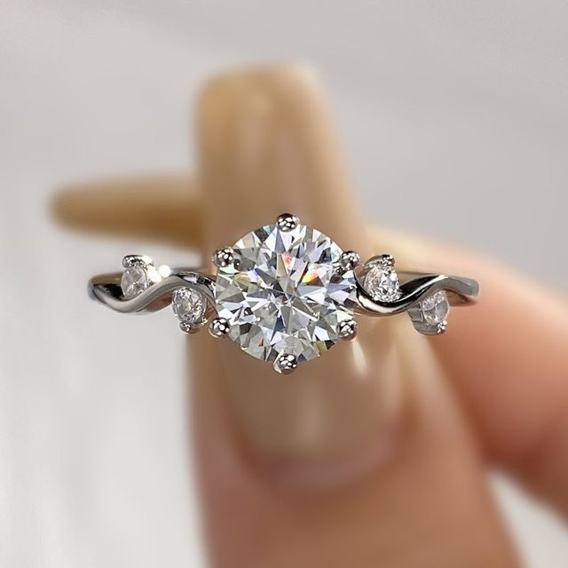 DWJ Mode Verlobungsring, 925 Silber, Diamant, Damen - Bild 1