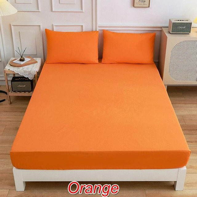 Idealife Spannbetttuch aus Mikrofaser für Doppelbett, Orange, B/T: 150 x 200 cm, Höhe: 30,5 cm - Bild 1