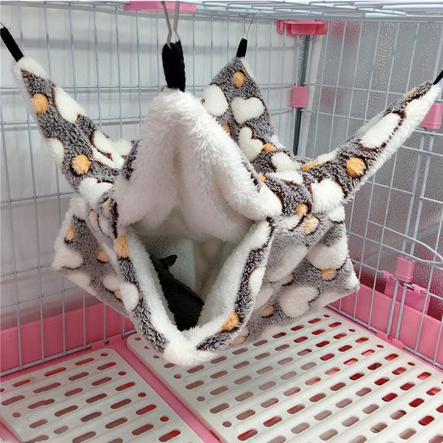 Beeinch Kleine Haustier-Hängematte aus Plüsch in Multicolour, doppellagiges Schlafbett für Hamster, Eichhörnchen und Chinchilla - Bild 1