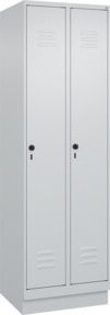 C+P Wäsche-Spind Classic PLUS mit Sockel, 2 Abteile, Grau, B/T/H: 60 x 50 x 195 cm - Bild 1