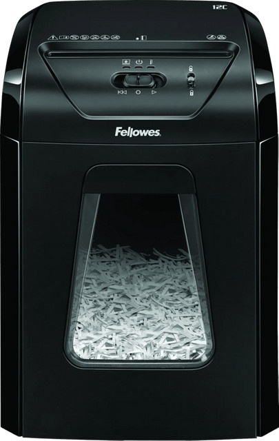 Fellowes Powershred 12C Aktenvernichter in Schwarz - Bild 1