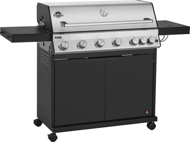 Jamestown Kane 6 Gasgrill mit 6 Brennern in Schwarz-Edelstahl und Gusseisen-Komponenten - Bild 1