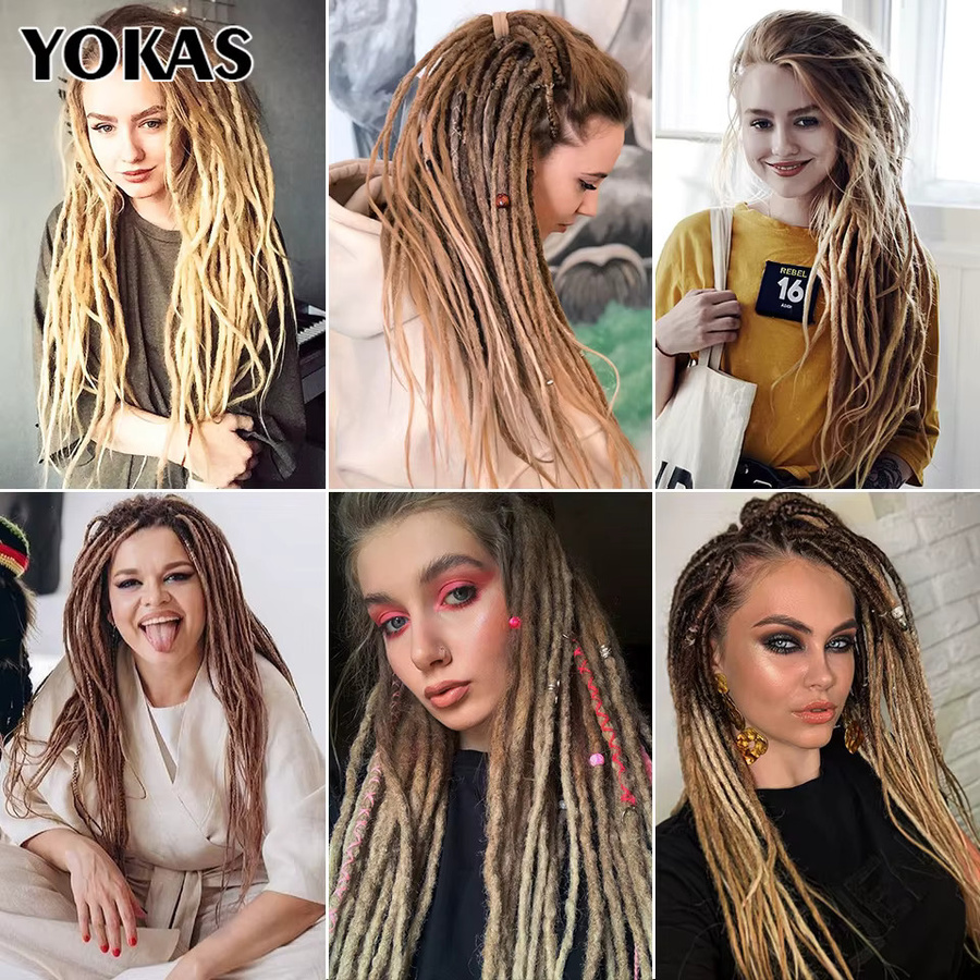 YOKAS Dreadlock-Erweiterungen, synthetisch, handgefertigt, Damen - Bild 4