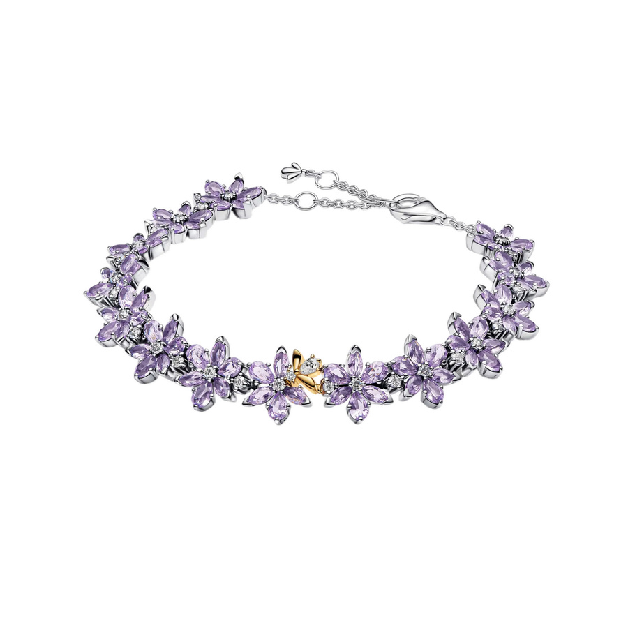 Potdemiel Armband, 925 Silber, Lila Diamant, Zirkonia, Verspielt - Bild 2