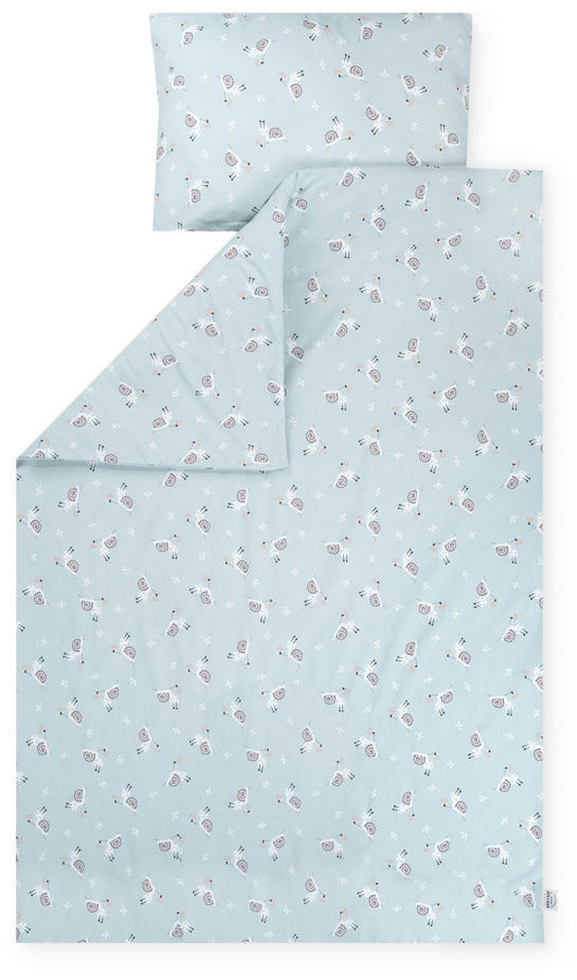 Zöllner Jersey Bettwäsche Schnecke Blau mit Bettbezug und Kissenbezug B/H: 100 x 135 cm, Kissen: 40 x 60 cm - Bild 1