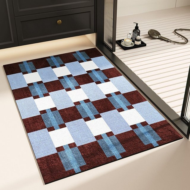 VIKAMA Badezimmermatte mit minimalistischem geometrischem Design, rutschfest und wasserabsorbierend - Bild 1