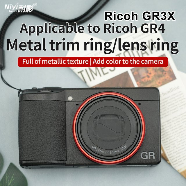 Ricoh Kameraringkappe in Rot für Ricoh GR3x, Ricoh GR4, GR iiix und GR iv aus Aluminiumlegierung - Bild 1