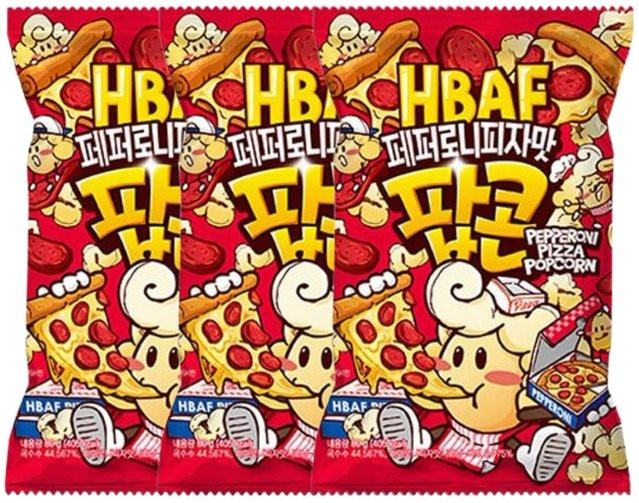 HBAF Popcorn Pepperoni-Pizza-Geschmack 3 x 80 g - Bild 1