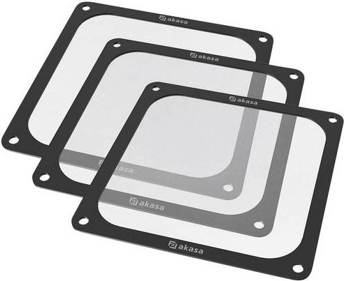 Akasa GRM14-M01-BKT3 PC-Lüftergitter mit Filter, Schwarz, 3er-Set, B/H: 14 x 14 cm - Bild 1