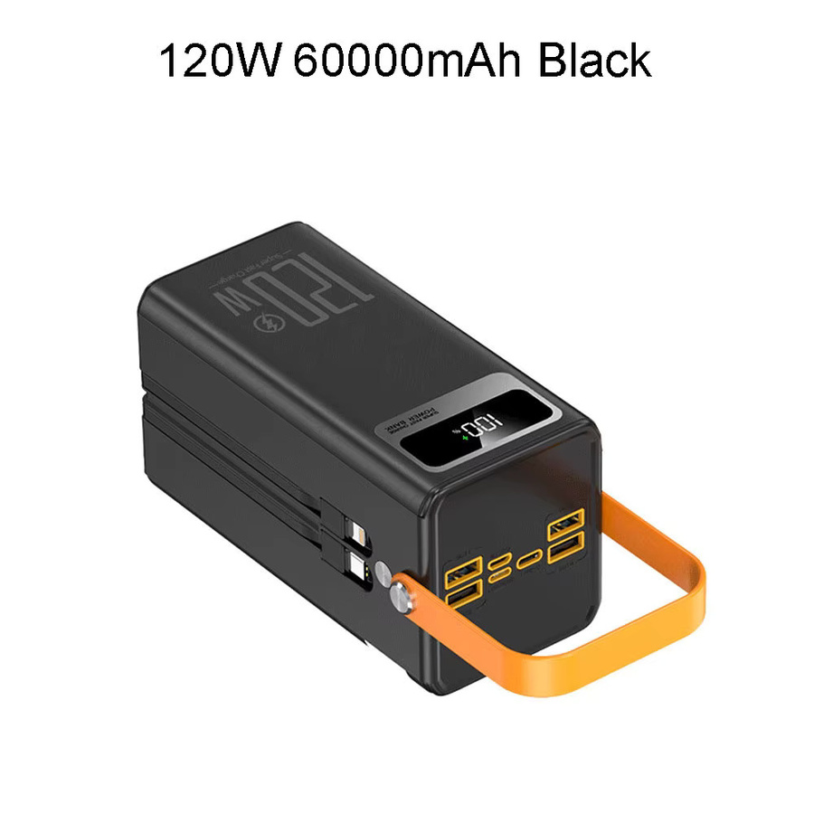 Koonenda Tragbare Powerbank 30000 mAh mit 120 W Schnellladefunktion und LED-Ladegerät in Schwarz - Bild 6