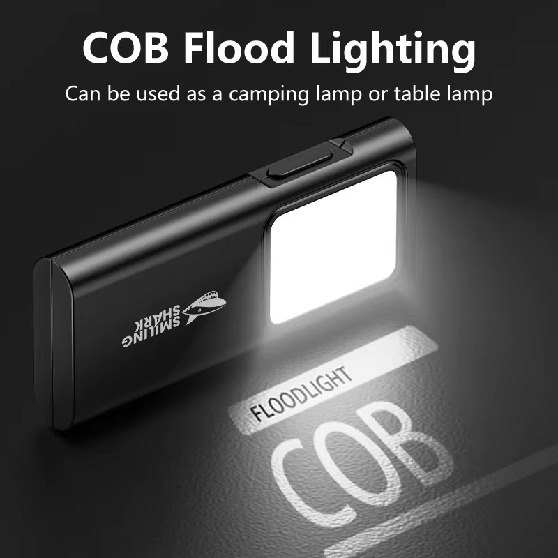 Smiling Shark TIP065 Mini-Arbeitsleuchte, wiederaufladbare COB-LED-Taschenlampe mit Clip-Design in Schwarz - Bild 3