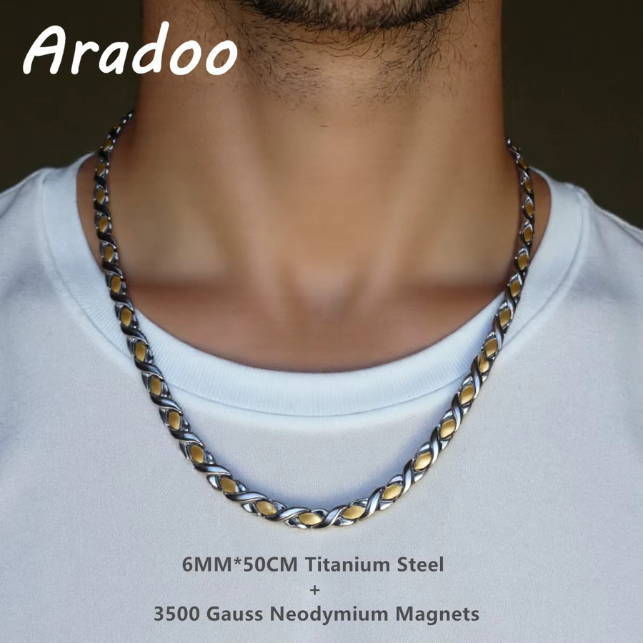 ARADOO Halskette, Titan-Stahl, Bicolor, Neodym-Magnete - Bild 2