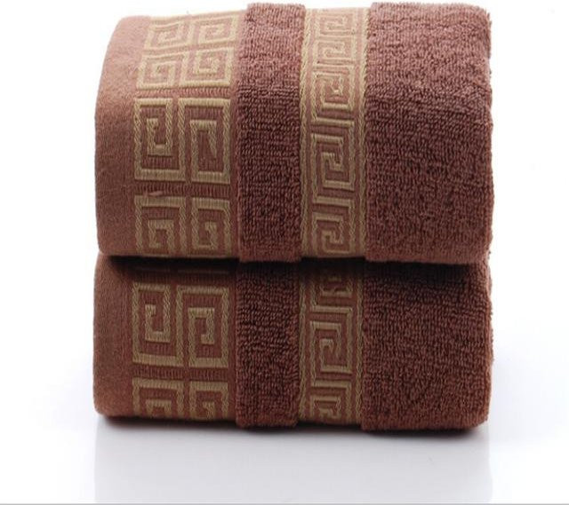 2er Set Badehandtuch-Set aus 100% Baumwolle in Braun mit Waschlappen für Erwachsene, Frotteehandtücher für Strand, Sport und Reise, B/H: 70 x 140 cm und B/H: 34 x 75 cm - Bild 1
