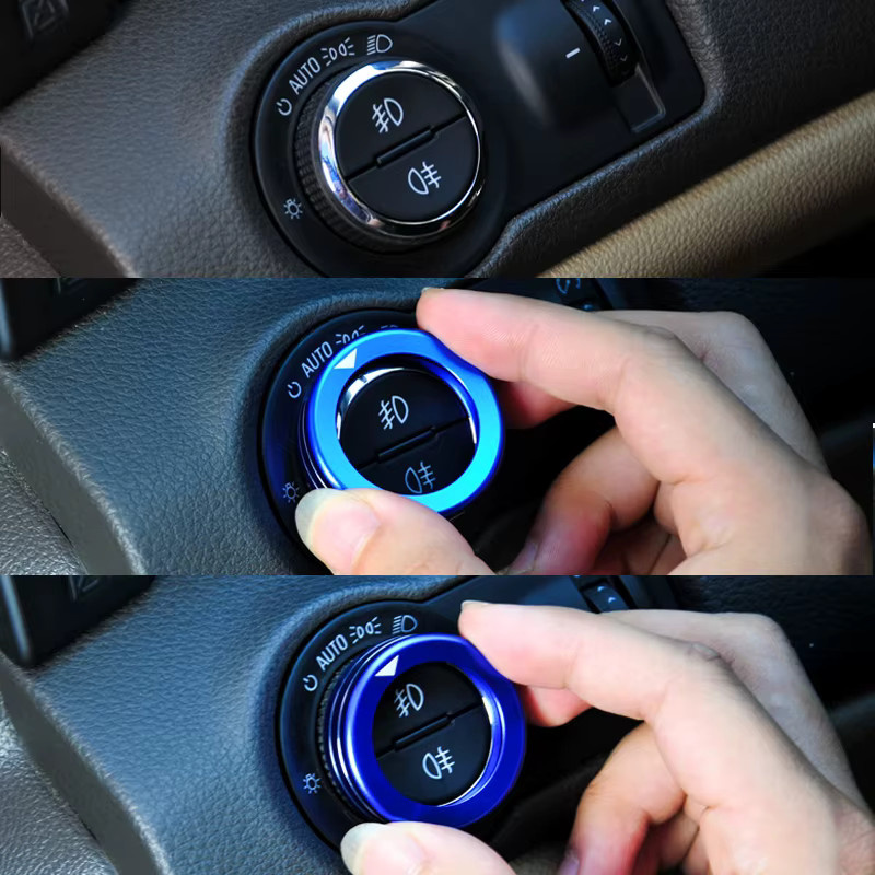 Beinuli Scheinwerfer Schalter Dekoration Ring Trim Abdeckung für Opel Corsa E, F, Insignia A, Mokka, Astra J, K, Zafira C, GTC, OPC und Adam sowie Meriva - Bild 5