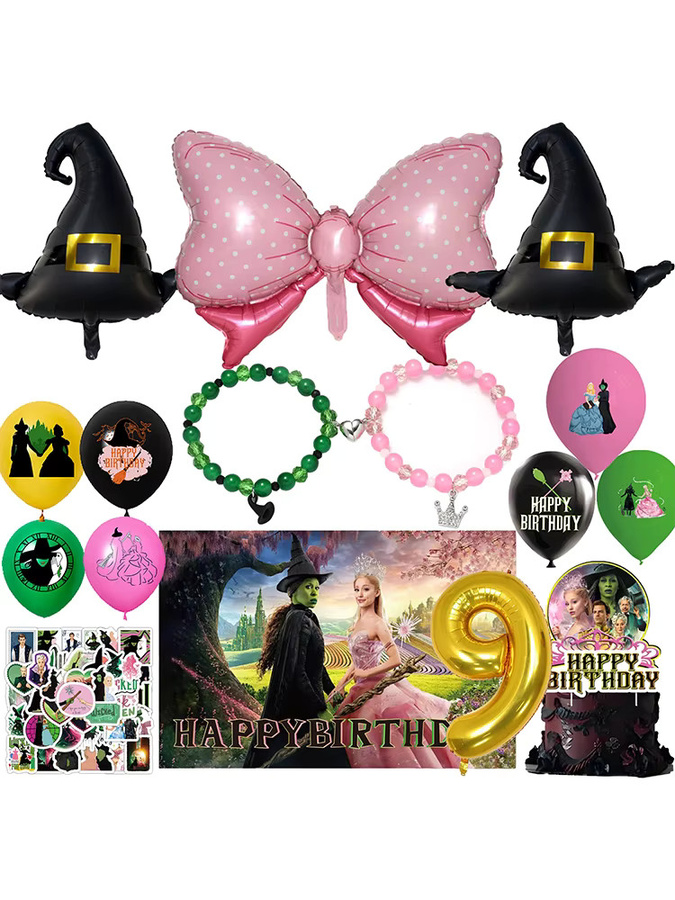 Potdemiel Geburtstagsparty-Dekoration Set mit Zahlenballon und Hexe-Motiv, Mehrfarbig, Höhe: 81,3 cm - Bild 3