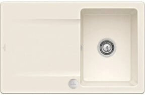 Villeroy & Boch Spüle Siluet 45 Flat in Crema beige, flächenbündig aus Keramik mit Ablauggarnitur und Excenterbetätigung - Bild 1