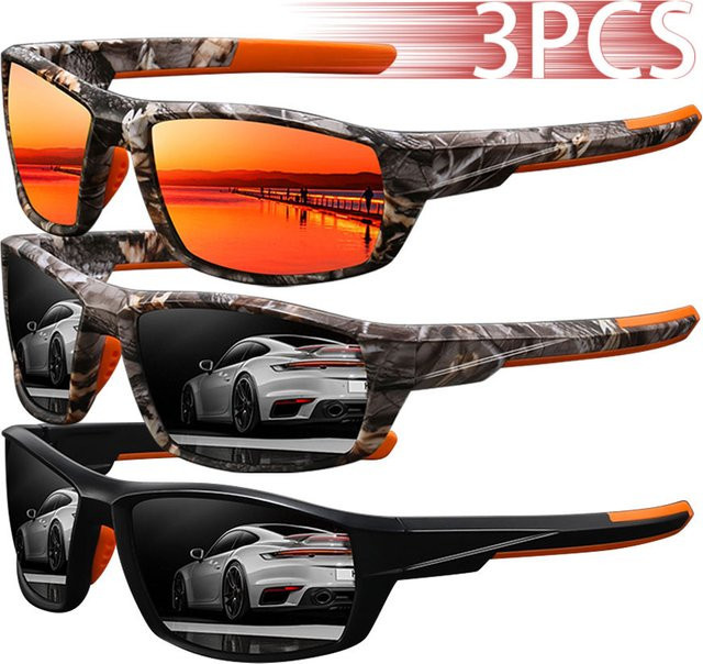 WSZ Sportsonnenbrille, Vollrand, rechteckig, Kunststoff, Multicolor, Unisex - Bild 1
