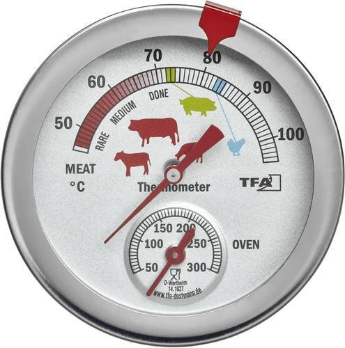 TFA Dostmann Analoges Braten- und Ofenthermometer aus Edelstahl in Silber - Bild 1