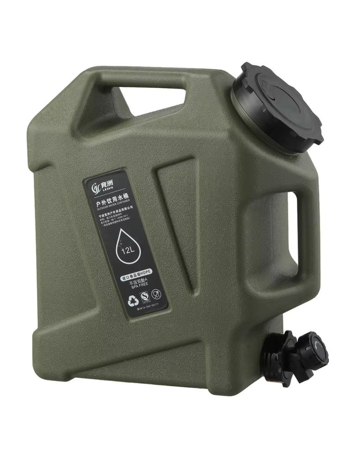 Shunmaii Camping-Wasserbehälter in Grün mit 12 l Volumen, auslaufsicherer Wasserspeicherbehälter für Outdoor und Wandern - Bild 1