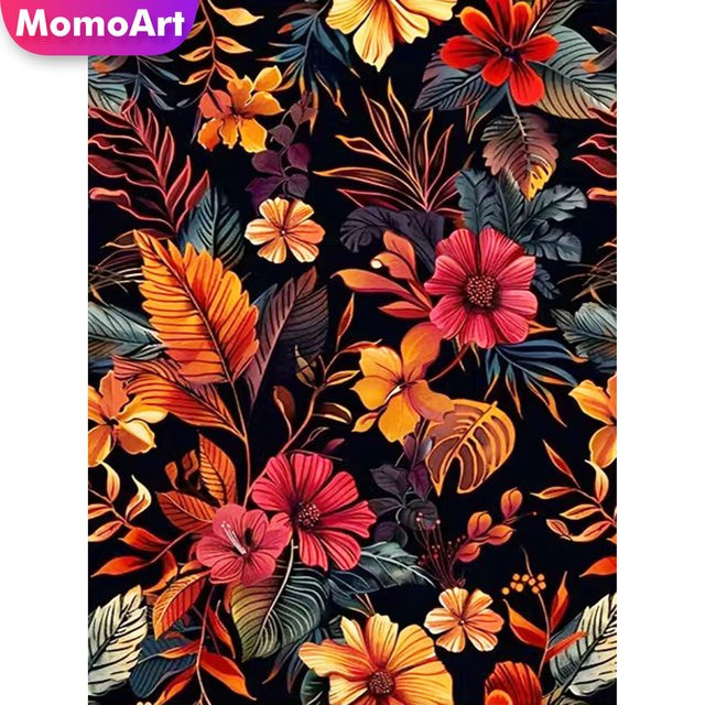 Momoart Diamant-Mosaik Blumen-Landschaft DIY-Malset für Erwachsene und Anfänger, Mehrfarbig, B/H: 30 x 20 cm - Bild 1