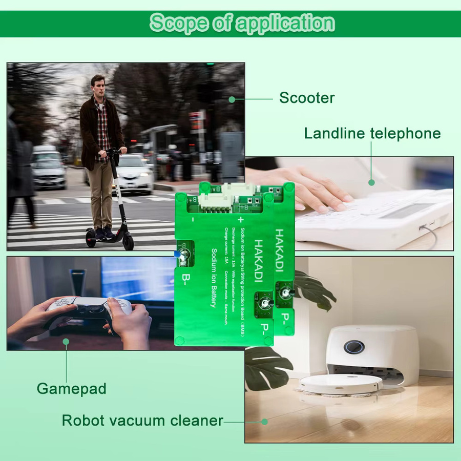 HAKADI Bluetooth BMS für DIY Natrium-Akku mit Active Balance, grün - Bild 3