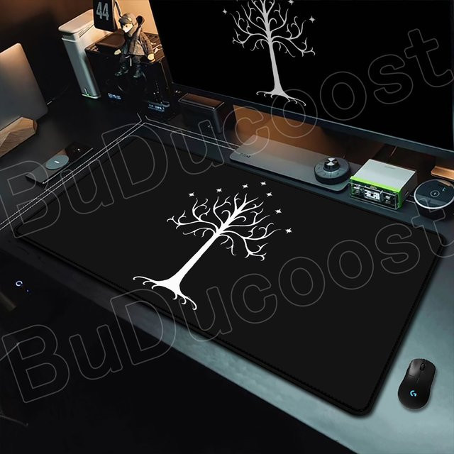 BuDuCoost Gaming Mauspad The Rings Design in Schwarz für Laptop und Tastatur - Bild 1