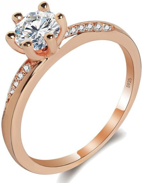 YIRAN Eheringe, Kupfer, Roségold, Zirkonia, Unisex - Bild 1